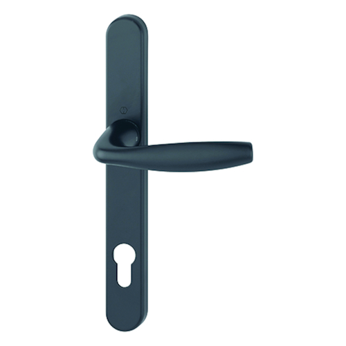 DEURKRUKGN HALF BINNENZIJDE NEWYORK 3347N 92PZ - H245xB30xD10mm - zwart mat - incl nok+veer Productafbeelding BIGPIC L