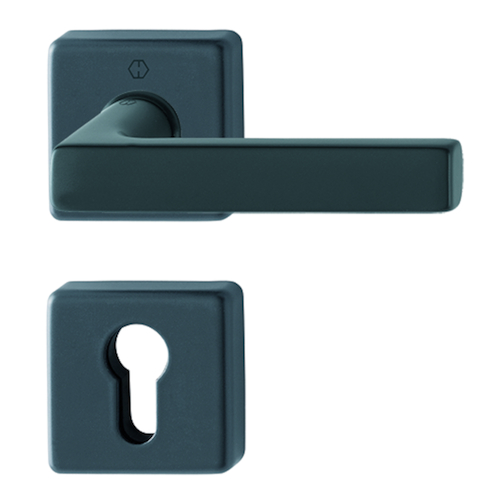 *DEURKRUKGN DALLAS 1643 PZ - dd37-42mm - zwart mat - vierkante rozetten Productafbeelding BIGPIC L