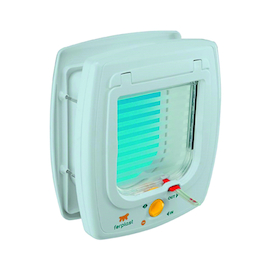 KATTENLUIK met tunnel + windstop richtingaanwijzer wit - 4 sluitstanden - 225x252mm Productafbeelding