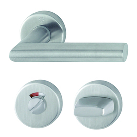 DEURKRUKGN 1400Z/42KV/42KVS L-gelast AMSTERDAM WC - snelstift - dd37-42mm - rood/wit - inox Productafbeelding