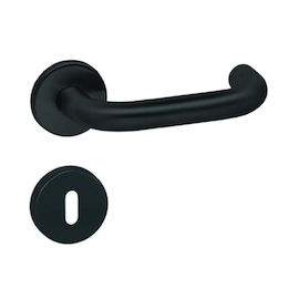 DEURKRUKGN Qtec U-afgerond BB-Ø19mm-dd37-45mm-veer-zwartstruct-staal onderc Productafbeelding