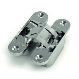 SCHARNIER INVISIBLE MEDIUM - afm 111x29mm wit R9016M - max 70kg - dd>37mm - 3D regelb - 180° Productafbeelding