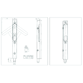 KANTGRENDEL KTR 8030 hout - Infrees - 18x14x185mm - Pin Ø10x18mm Productafbeelding
