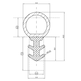 DICHTING Qtec SD318/3 BINNENDEUR Ø5,6mm - zwart - groef 3mm Productafbeelding