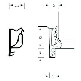 MIDDEN-OPDEKDICHTING S7503B ramen & deuren wit - groef 3mm Productafbeelding