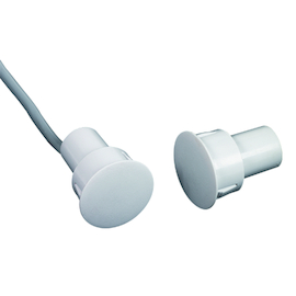 MAGNEETCONTACT REED (wissel) metaal inbouw Ø19mm - L27,30mm - 100V DC - 250mA - 3-adrig 2m Productafbeelding