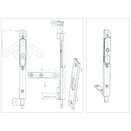 KANTGRENDEL KTR 8032 Beslaggroef 16mm - 19x7.5x200mm - Pin Ø10x19mm Productafbeelding