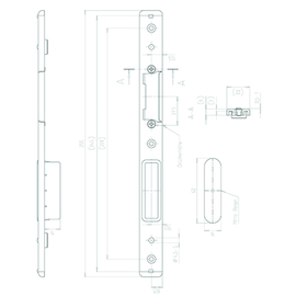 SCHOOTPLAAT USB 25-337EH Alu Groef 16mm - U22x6mm - inox - DinL Productafbeelding