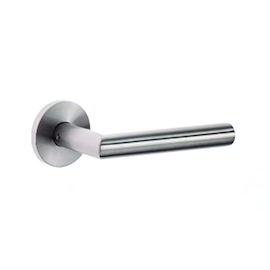 DEURKRUKGN TL3104 L-gelast KLASSE 3 PANIEK Ø19x135 - rozØ53x6 - stiftØ9mm - dd37-60mm - inox Productafbeelding