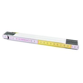VOUWMETER STABILA WIT-GEEL 2M - beukenhout - nauwkeurigheidsklasse EG III Productafbeelding