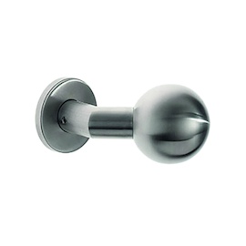 DEURTOP BOL 45° DRAAIBAAR OP ROZET inox - linksdr -Ø55 -H100mm -incl bev -rozØ53x7mm Productafbeelding