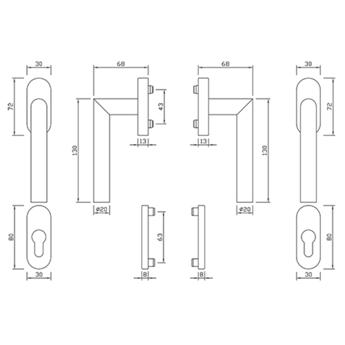RAAMGREEPGARN KRUK/KRUK BTG61 greenteQ BALKON PZ - inox - dd63-73mm Productafbeelding BIGSKZ L