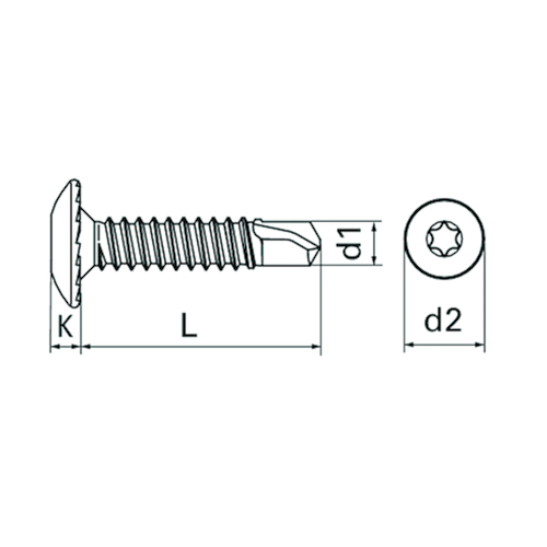 BOORSCHROEF GROTE VLAKKE KOP 5,5x25mm - TX30 - vr PVC met versterkingsprofiel Productafbeelding BIGSKZ L