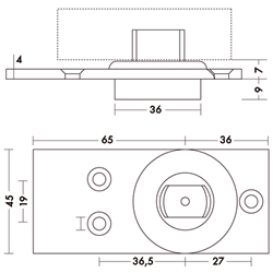 TAATSLAGER VLOER 7475AX  max.300kg - 101x45mm Productafbeelding BIGSKZ L