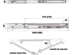 SLUITREGELAAR SR392 verdektliggend - L650mm - verzinkt Productafbeelding BIGSKZ L