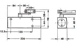 HOEKARM vr TS2000V (NV) (NV BC) - TS4000 R9016 wit - incl stop - uitschakelbaar Productafbeelding BIGSKZ L