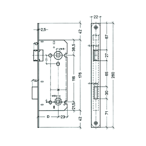 INSTEEKSLOT A1553.27 DN excl sluitplaat 55E - 116WC - L/R - inox - 1toers - AH Productafbeelding BIGSKZ L