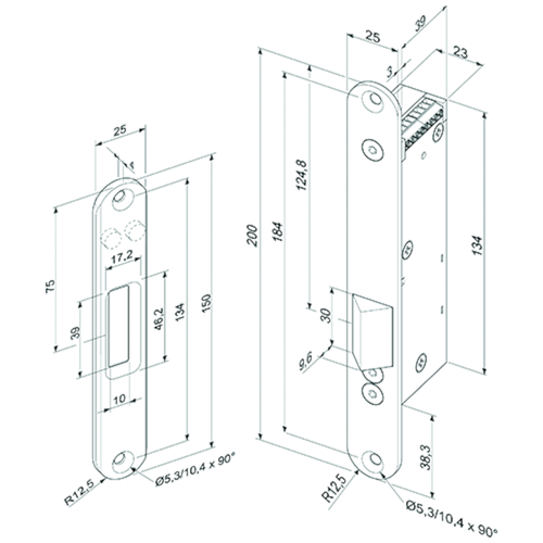 ELECTRISCHE DEUROPENER 351M.80 pendeldeur 12-48V DC - ruststr - L/R - A - diode - RR - 5000N Productafbeelding BIGSKZ L