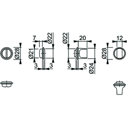 SLEUTELPLAAT ROND MINI 845S WC - Ø22/28x3mm - wit mat Productafbeelding BIGSKZ L