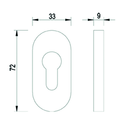SLEUTELPLAAT OVAAL greenteQ PZ - 33x72x9mm - inox Productafbeelding BIGSKZ L