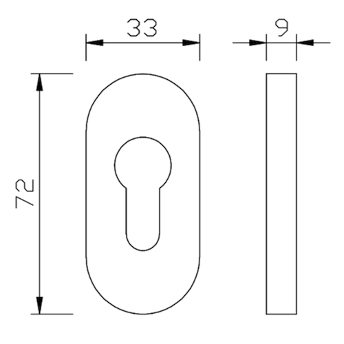 SLEUTELPLAAT OVAAL VEILIGHEID greenteQ PZ - 33x75x9mm - inox Productafbeelding BIGSKZ L