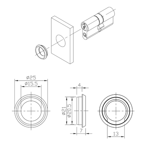 SLEUTELPLAAT ROND VEILIGHEID greenteQ PZ - Ø25mm - inox Productafbeelding BIGSKZ L