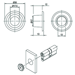 SLEUTELPLAAT ROND VEILIGHEID Qtec PZ - Ø30mm - R9005 zwart mat fijnstruktuur Productafbeelding BIGSKZ L
