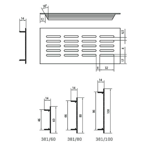VENTILATIESTRIP INBOUW 381/80 L500mm - F1 Productafbeelding BIGSKZ L