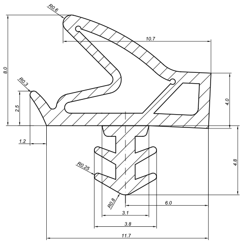 DICHTING SD6577/3 BINNENDEUR Qtec 12mm - groef. 3-3.6mm - wit Productafbeelding BIGSKZ L