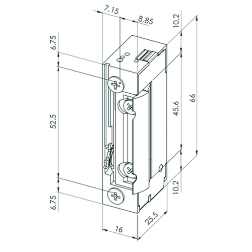 ELECTRISCHE DEUROPENER BASIC-XS 12V DC - arbeidsstr - FaFix -L/R-dagschootgel Productafbeelding BIGSKZ L