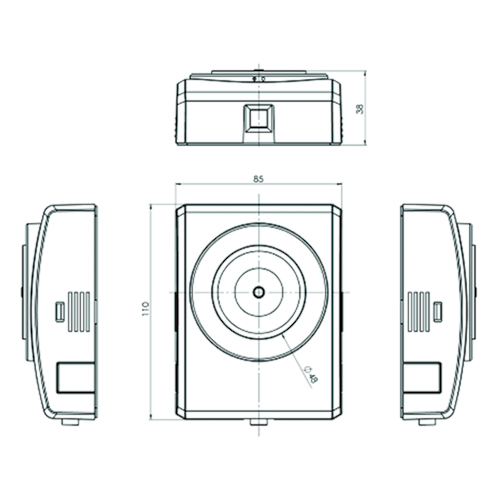 DEURVASTZETMAGNEET GTR048 incl tegenpl + drukknop 24V DC - 100% ED - IP42 - 1,6W-40kg-110x85mm-grijs Productafbeelding BIGSKZ L