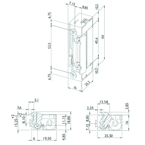 ELECTRISCHE DEUROPENER BQ-A greenteQ standaard 10-24V AC - arbeidsstr - FaFix - L/R - E - 3750N Productafbeelding BIGSKZ L