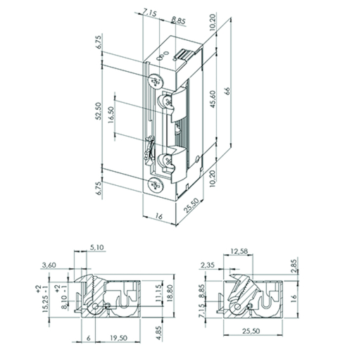 ELECTRISCHE DEUROPENER BQ-B greenteQ dagschootgel 10-24V AC - arbeidsstr - FaFix - L/R - E - 3750N Productafbeelding BIGSKZ L