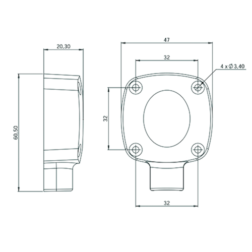 STROOMKABELDOORVOER SEWOSY opbouw - L.500mm - binnenØ10mm - inox Productafbeelding BIGSKZ L
