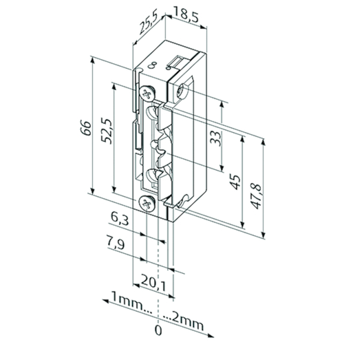 ELECTRISCHE DEUROPENER 128.13 PROFIX2 6,3 10-24V AC/DC - arbeid - FaFix - L/R - A - 3750N Productafbeelding BIGSKZ L
