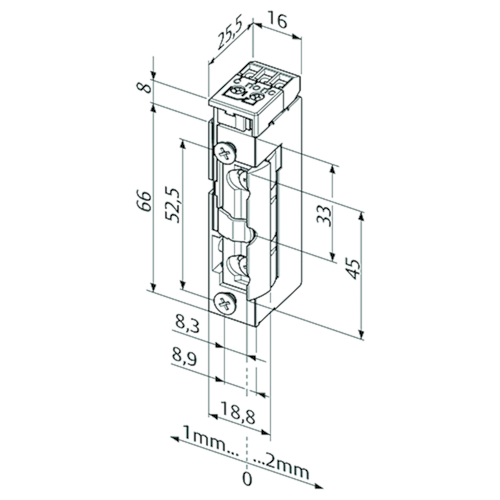 ELECTRISCHE DEUROPENER 13805RR standaard 24V DC - ruststr - FaFix - L/R - diode - RR -3750N Productafbeelding BIGSKZ L