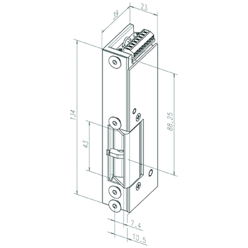 ELECTRISCHE DEUROPENER 331U80F vluchtdeur 12V DC - ruststr - DL - FaFix - diode - RR - 5000N Productafbeelding BIGSKZ L
