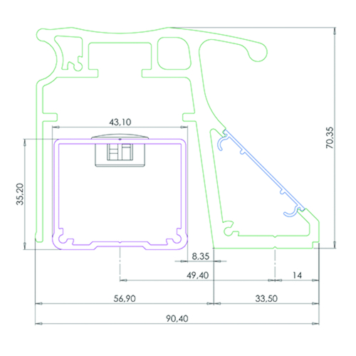 GREEP MET INGEBOUWDE ELEKTROMAGNEET SEWOSY 4x300daN - L2500mm - 12/48VDC - REED Productafbeelding BIGSKZ L