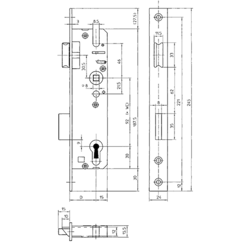 INSTEEKSMALDEURSLOT KFV 28 F24/24/92/8/245mm - verzinkt Productafbeelding BIGSKZ L