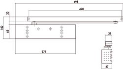 GLIJARM EMR1/V contur DV EMR - 1350-2500mm - zilver Productafbeelding BIGSKZ L