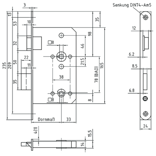 INSTEEKSLOT 3 DN KL 3 60E - 78WC - DINL - zwart mat - 1toers -vrpl afger Productafbeelding BIGSKZ L