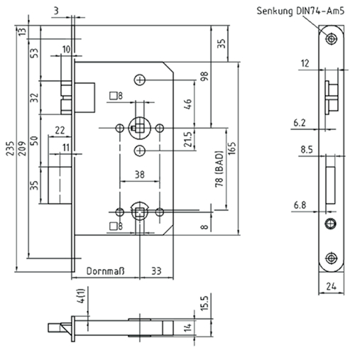 INSTEEKSLOT 3 DN KL 3 fluisterschoot 60E - 78WC - DINR - inox - 1toers - vrpl afgerond Productafbeelding BIGSKZ L