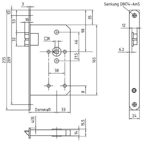 INSTEEKSLOT 3 D KL 3 fluisterschoot 60E - DINR - inox - vrpl afgerond Productafbeelding BIGSKZ L