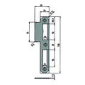 SLUITPLAAT Qtec DN (dagschootgel vijlbaar) project 170x24x1,5mm - lip39mm - zwart mat - afgerond Productafbeelding BIGSKZ L