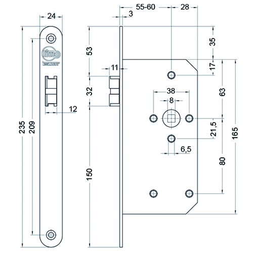 INSTEEKSL A30D6 D KL 3 kruk gel - fluistersch indu 60E - links - inox - vrpl afger Productafbeelding BIGSKZ L