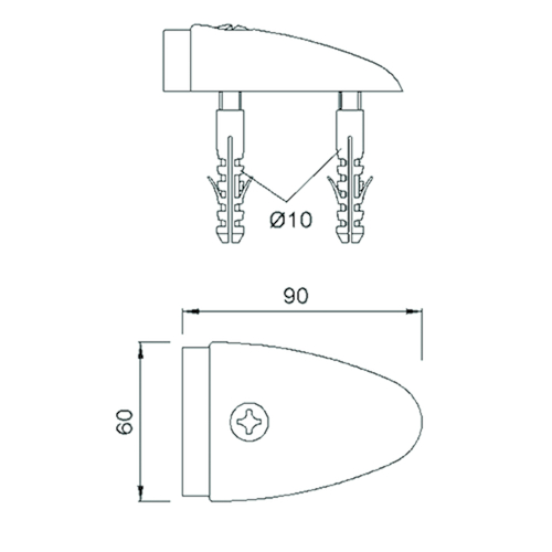 VLOERBUFFER KWS RVS Ø60xL90xH25mm Productafbeelding BIGSKZ L