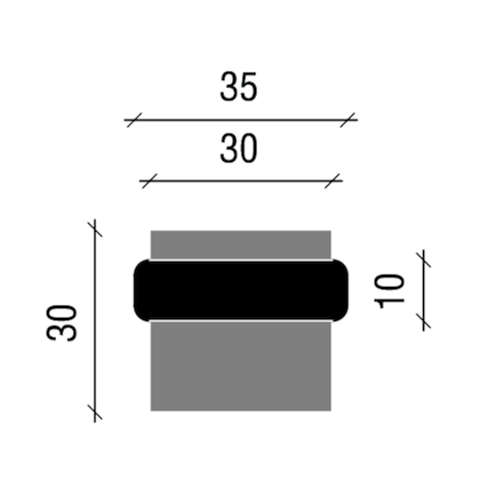 VLOERBUFFER RVS TL0703 H30mm - Ø30/35mm Productafbeelding BIGSKZ L