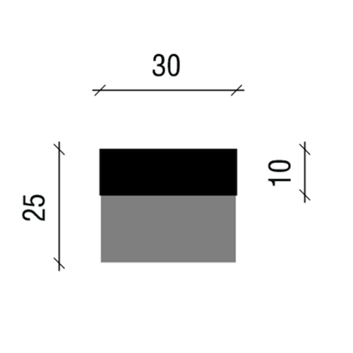 WANDBUFFER RVS TONIC LINE Ø30 - L100 - buffer 10mm - rvs Productafbeelding BIGSKZ L