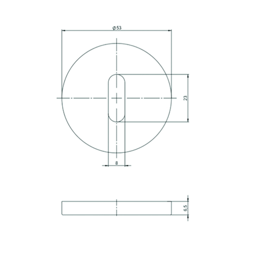 SLEUTELPLAAT ROND TL0150 KLASSE 3 BB - Ø53x6mm - inox - dd38-54mm Productafbeelding BIGSKZ L