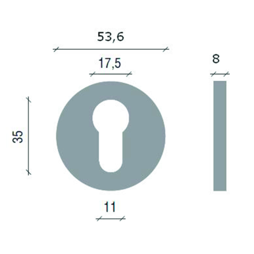 SLEUTELPLAAT TL4151 KLASSE 4 PZ - Ø53x8mm - inox Productafbeelding BIGSKZ L